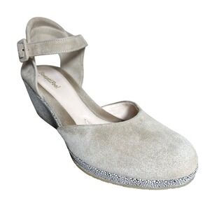 BeautiFeel Shoes EU 41 US 10 Beige Taupe Suede Ankle Strap Wedge Sandals Israel